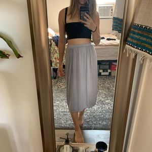 Gray jersey midi skirt
